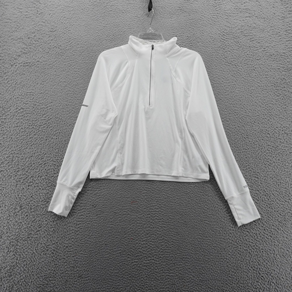DSG Womens Run Meet And Greet Half‎ Zip Pullover White XL Mock Neck NEW
